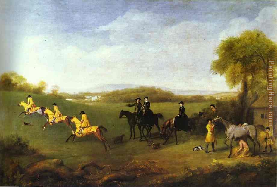 Racehorses Belonging to the Duke of Richmond Exercising at Goodwood painting - George Stubbs Racehorses Belonging to the Duke of Richmond Exercising at Goodwood art painting